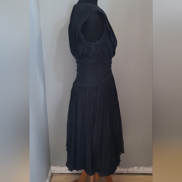 Vintage Black Marilyn Monroe Pleated Fit & Flare Dress - Picture 4 of 9